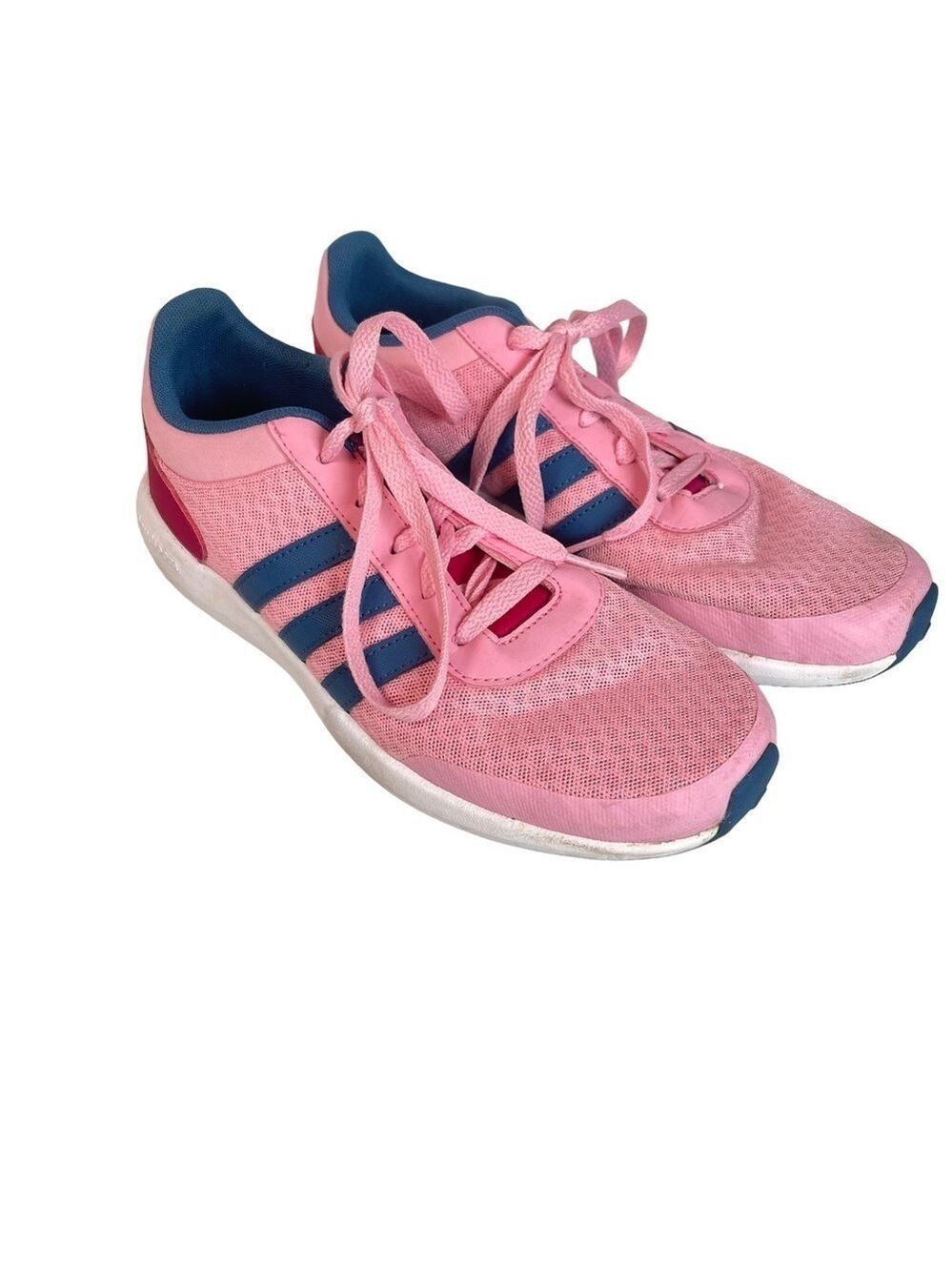 Adidas Cloudfoam Race Pink Mesh Running Sneakers Size 4.5 Athleisure